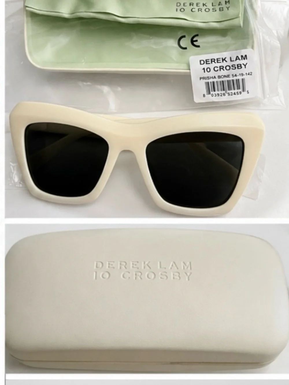 Derek Lam Ivory Cat-Eye Sunglasses (Prisha Bone)